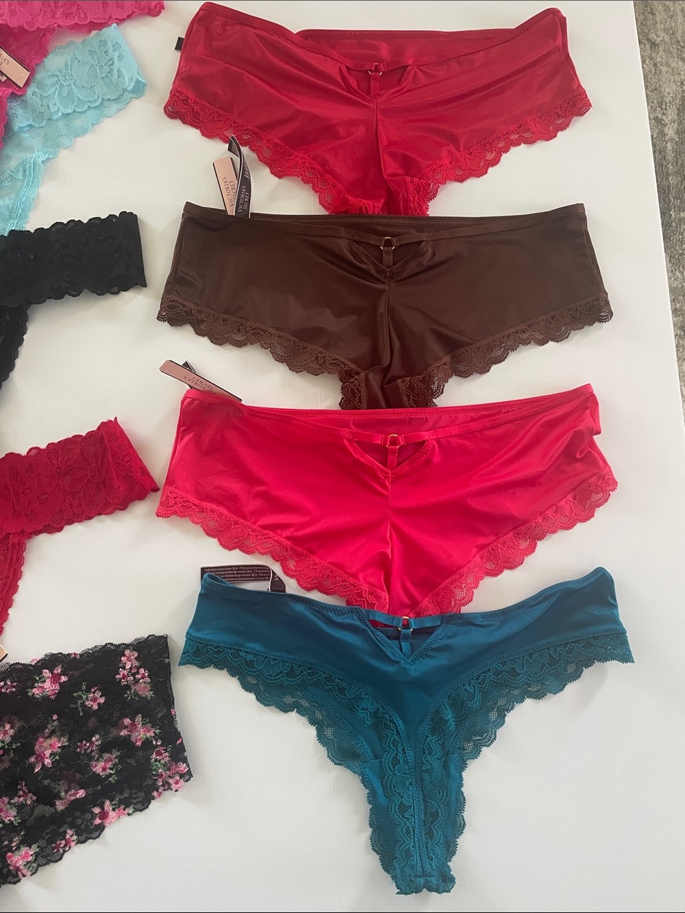 NWT Victorias Secret Lacy Thongs Cheeky Panties 13 total - Picture 7 of 8